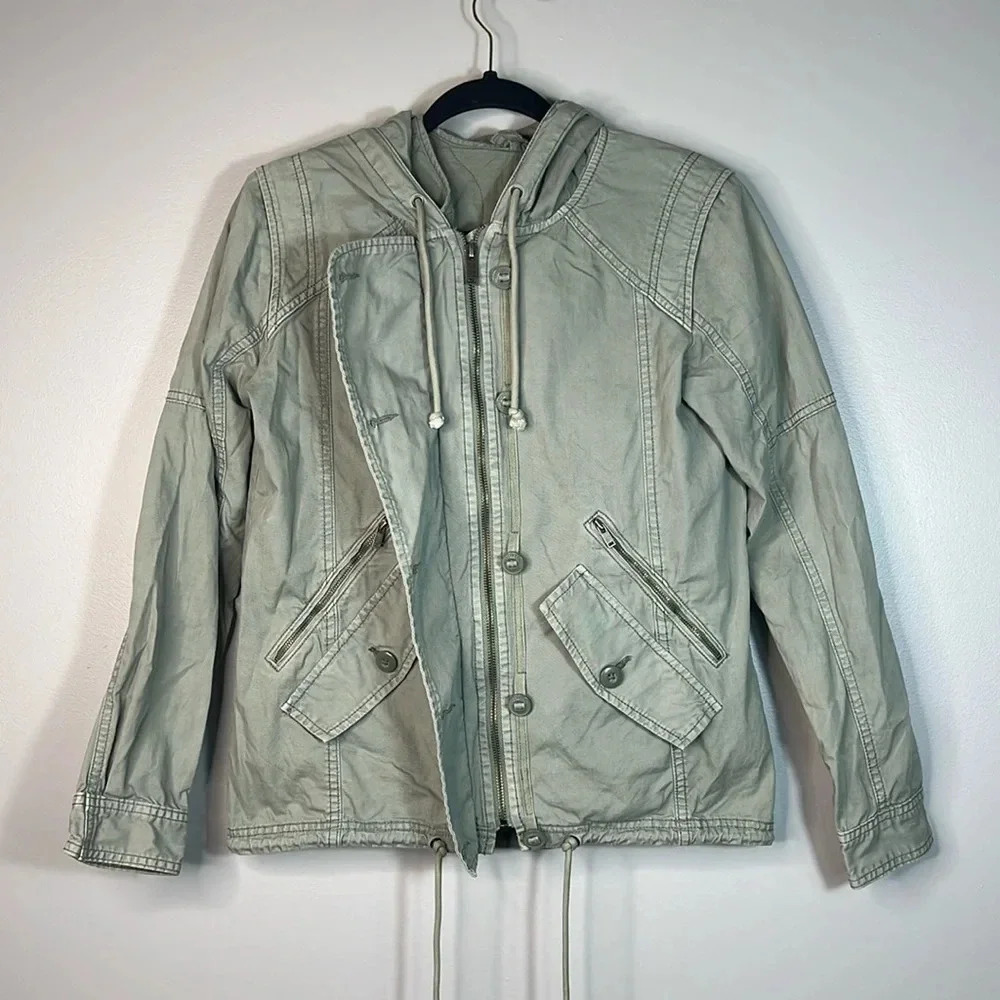 American Eagle Green Bomber Jacket Combat - XS - EUC